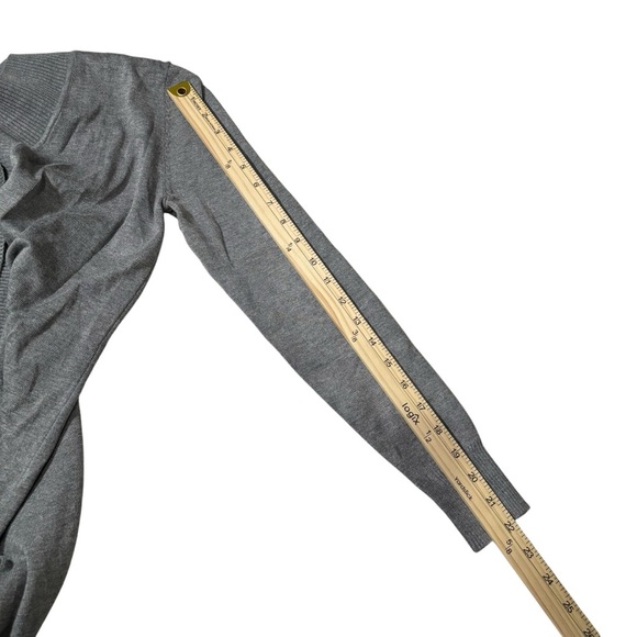 By Design Gray Open Front Long Length Sweater Cardigan Duster Pockets Medium - Picture 12 of 12